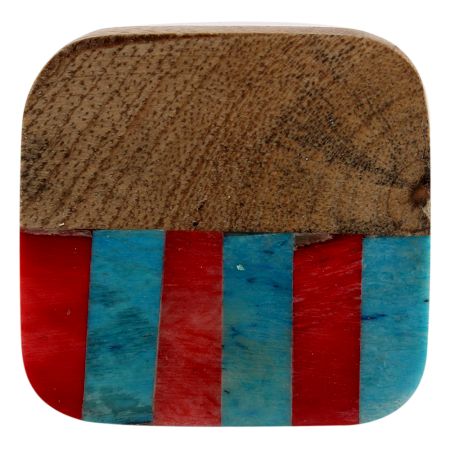 Square Striped Wooden Wine Stopper